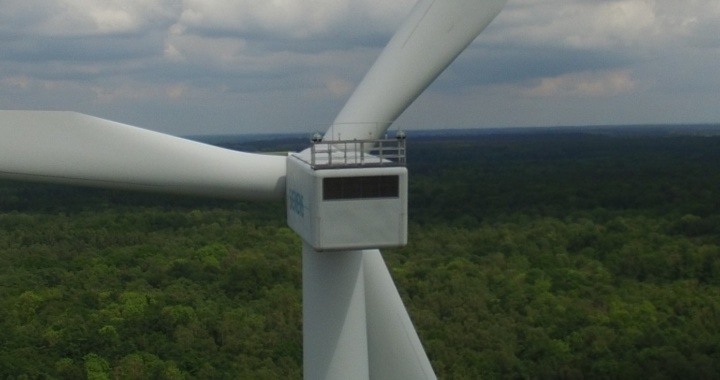Windkraftanlage Siemens Luftbildperspektive